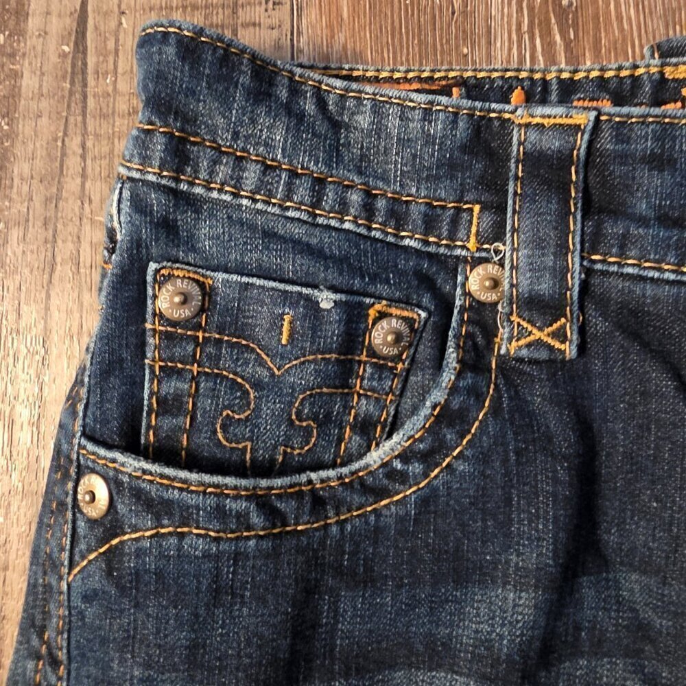 Men's Rock Revival Tommy Straight Leg Blue Jeans Size 30 - Picture 4 of 13